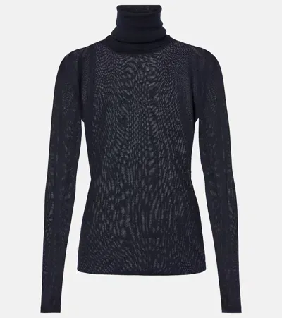 Max Mara Saluto Virgin Wool Turtleneck Sweater In Blue