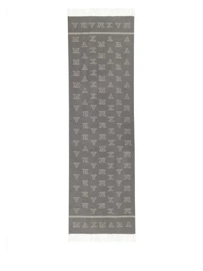 Max Mara Scarf With Logo In Grey