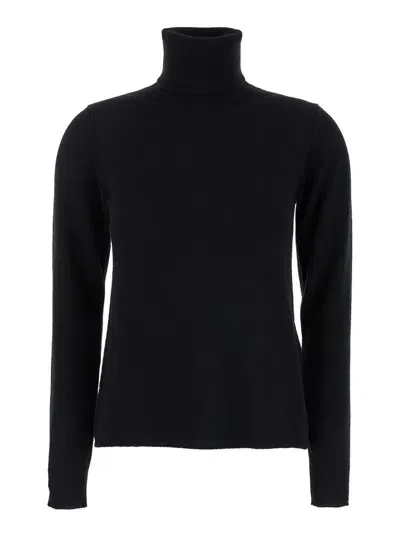 Max Mara Sestri Maglia Collo Alto Misto Cachemire In Black