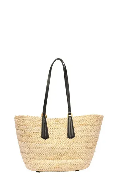 Max Mara Beige Woven Shoulder Bag