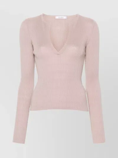 Max Mara Ribbed-knit Jumper In Pink