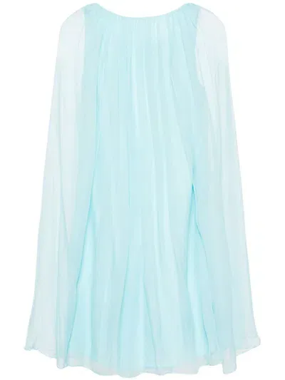 Max Mara Silk Midi Dress In Blue