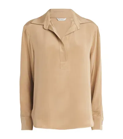 Max Mara Silk Shirt In Beige