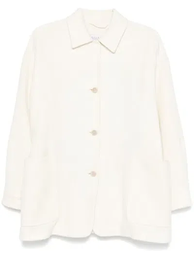 Max Mara Single-breasted Coat In White