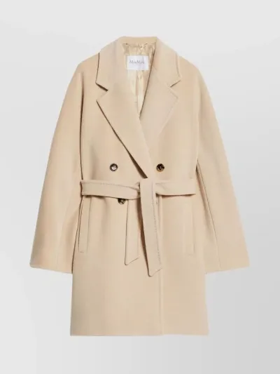 Max Mara Pila Short Wool Coat In Neutrals