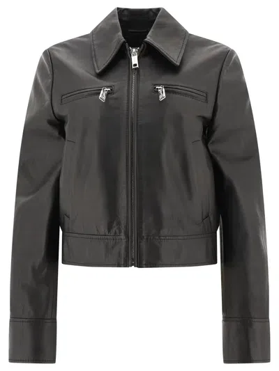 Max Mara Sportmax Elegant Bolsera Black Leather Jacket