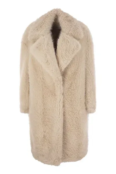 Max Mara Sportmax Manico - Coat In Faux Fur In Neutral