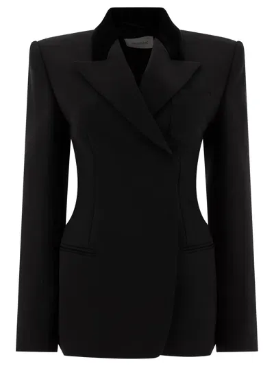 Max Mara Sportmax Tailored Blazer In Technical Wool Jackets Black