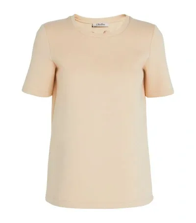 Max Mara Stretch-cotton T-shirt In Beige