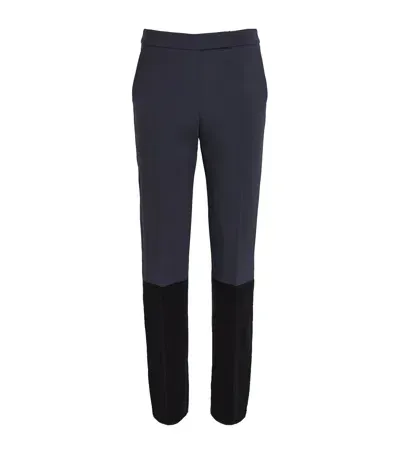 Max Mara Stretch-wool Slim Trousers In Blue