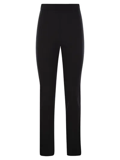 Max Mara Studio Bozen Slim Trousers In Technical Cady In Black