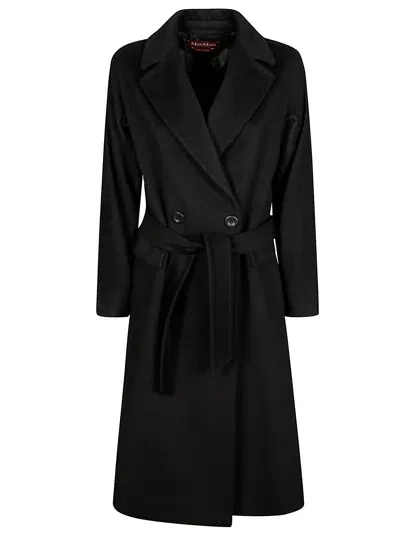 Max Mara Studio Brado Cappotto Collo Sciallato In Black