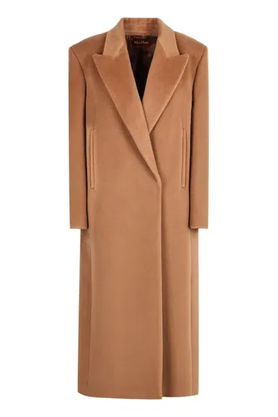 Max Mara Wool Robe-style Coat In Camel