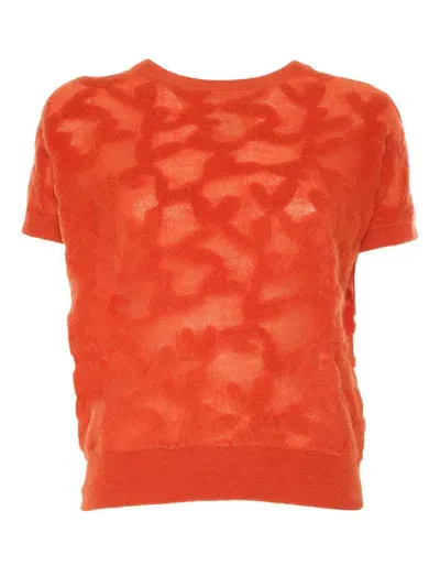 Max Mara Studio Girocoll In Orange