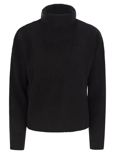 Max Mara Studio Golia Wool And Cashmere Turtleneck Sweater In Black