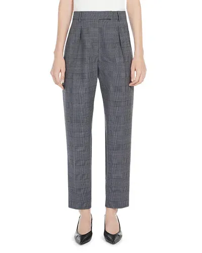 Max Mara Studio Guelfi High Rise Trousers In Medium Grey