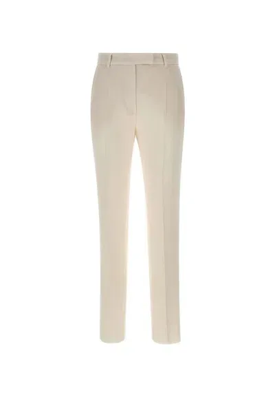 Max Mara Studio High Waist Straight Leg Pants In White