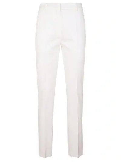 Max Mara Studio High Waist Straight Leg Trousers In White