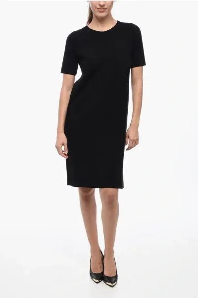 Max Mara Studio Knitted Paggi Midi Dress In Black