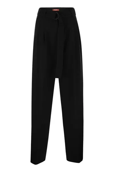 Max Mara Studio Latina - Fluid Cady Trousers In Black