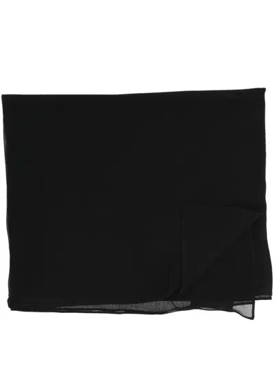 Max Mara Studio Logo Patch Scarf In Black