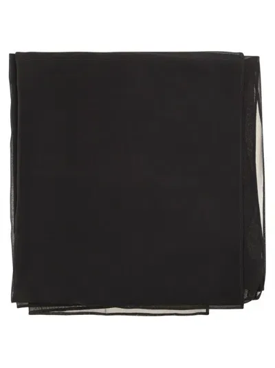 Max Mara Studio Logo Patch Scarf In Black