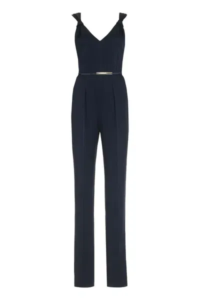 Max Mara Studio Pino Satin Jumpsuit In Blue