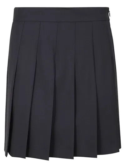 Max Mara Studio Pleated Mini Skirt In Azul