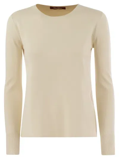 Max Mara Studio Poker Boxy Somey In Viscose Yarn In Ivory