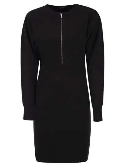 Max Mara Studio Rodi Wool And Viscose Knit Dress In Black