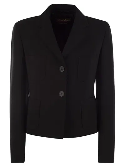 Max Mara Studio Single Breasted Cropped Jacket In Black