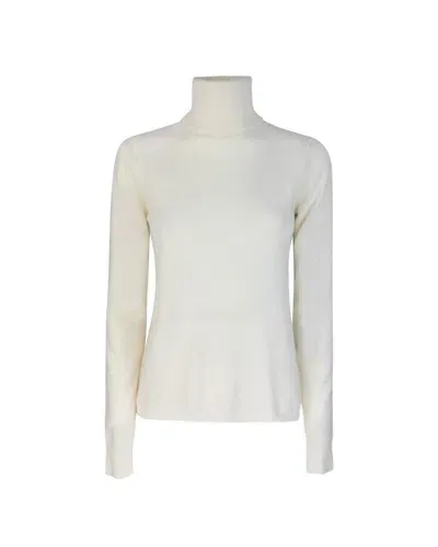 Max Mara Rollneck Long Sleeve Knit Top In 001