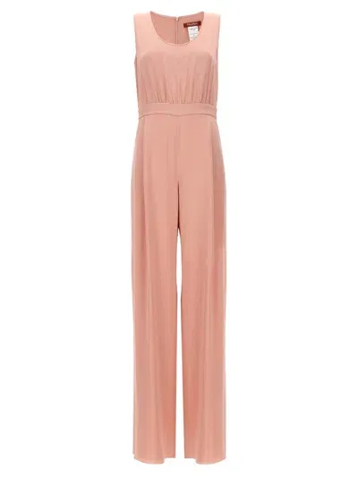 Max Mara Tropea Satin Jumpsuit In Pink