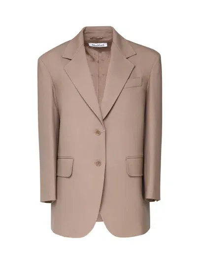 Max Mara Suez Blazer In Virgin Wool In Brown