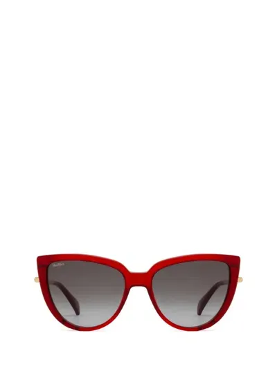 Max Mara Sunglasses In Shiny Dark Red