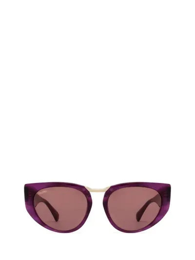 Max Mara Sunglasses In Violet / Striped