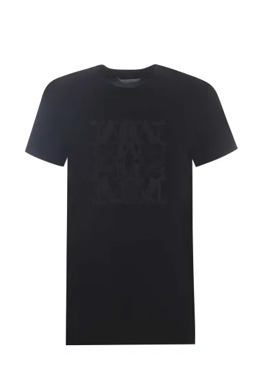 Max Mara Taverna - Cotton T-shirt With Frontal Embroidery In Black