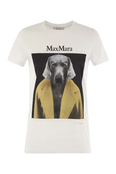 Max Mara T-shirt In White,caramel