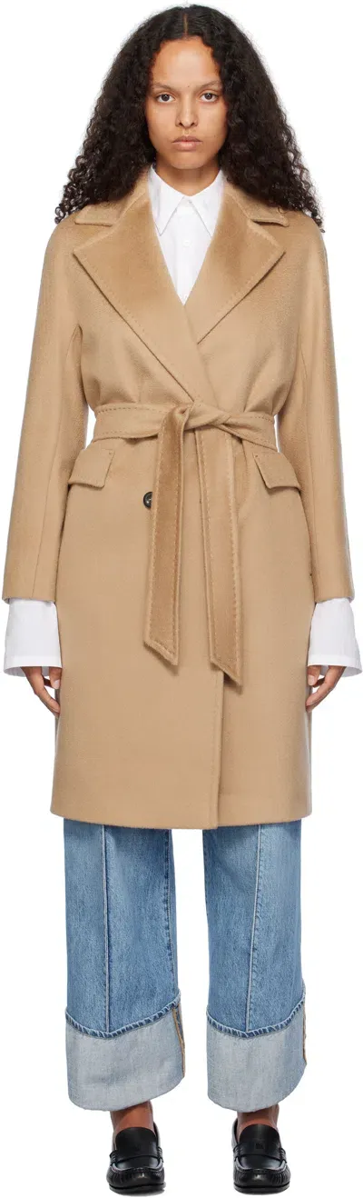 Max Mara Tan Astro Coat In 019 Camel