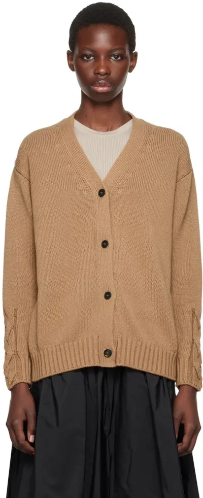 Max Mara Tan Lukas Cardigan In 002 Camel