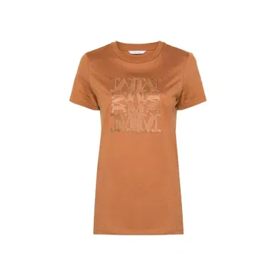 Max Mara Taverna Cotton T-shirt In Brown