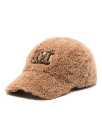 Max Mara Teddy Fabric Hat In Brown