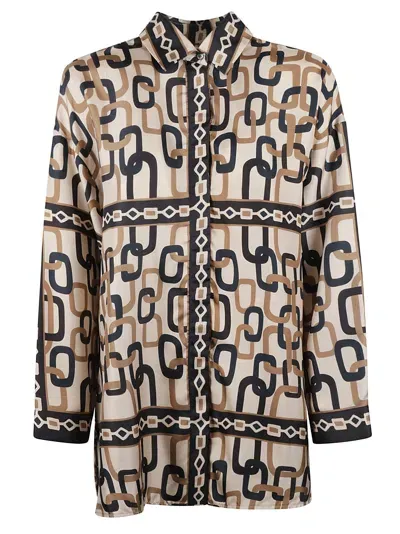 Max Mara The Cube Adria Shirt In Panna/beige/blue