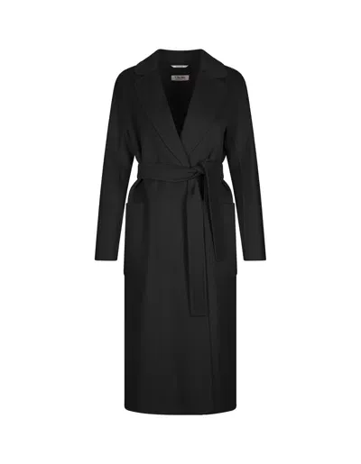 Max Mara The Cube Black Amore Coat In Nero