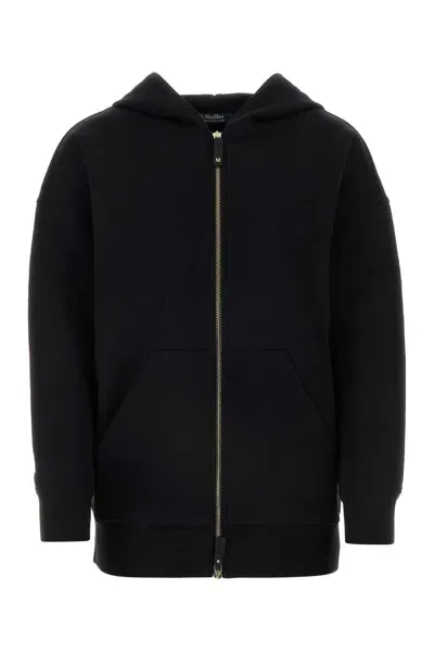 Max Mara The Cube Black Cotton Blend Doppia Oversize Sweatshirt In Nero