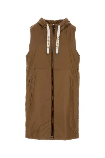 Max Mara The Cube Caramel Polyester Greengil Vest In Brown