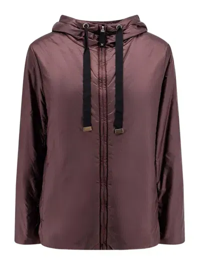 Max Mara The Cube Drawstring Zip-up Jacket In Purple