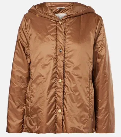 Max Mara The Cube Green Pi Technical Parka In Brown