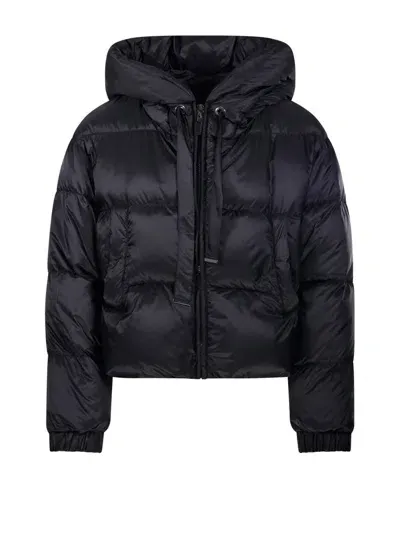 Max Mara The Cube Hooded Padded Coat In Black