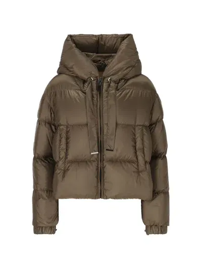 Max Mara The Cube Hooded Padded Coat In Green